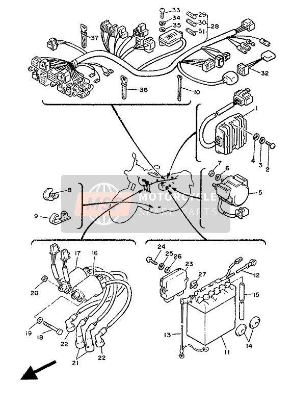 Yamaha XJ600 1986 Electrical 1 for a 1986 Yamaha XJ600