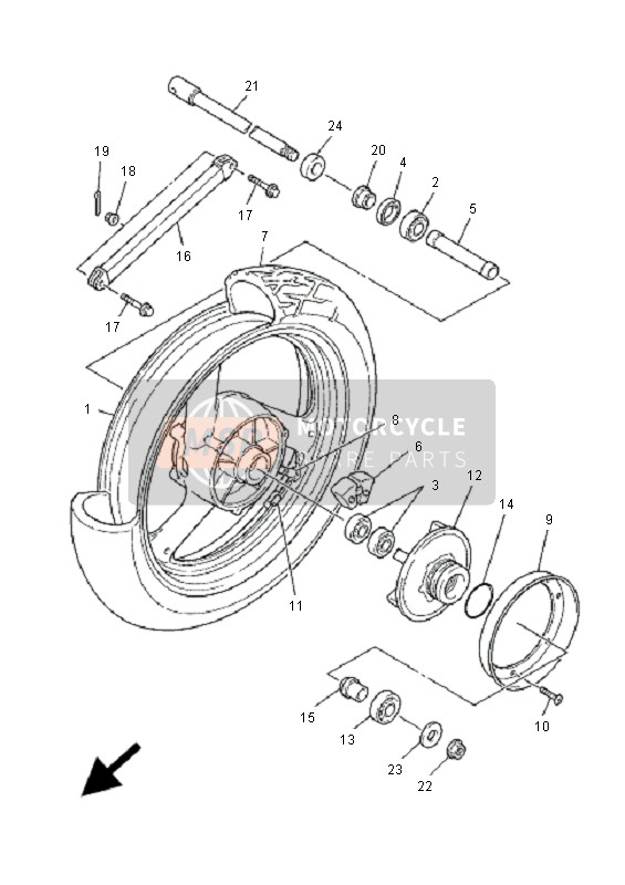 Yamaha XJ900S DIVERSION 2001 Ruota posteriore per un 2001 Yamaha XJ900S DIVERSION