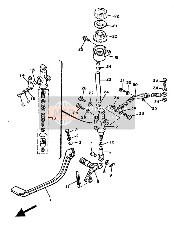 31AW00425000, Hauptbremszylindersatz, Yamaha, 7