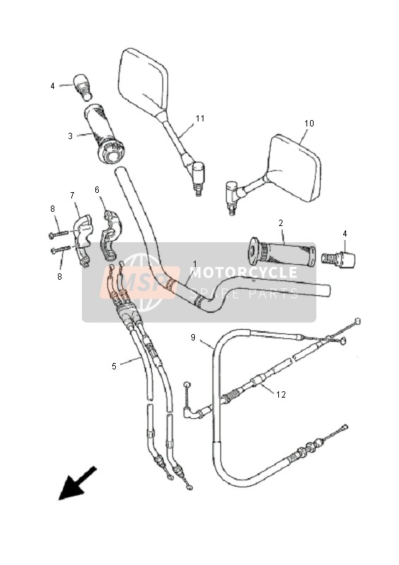 Yamaha XJ900S DIVERSION 2001 LENKHANDGRIFF & KABEL für ein 2001 Yamaha XJ900S DIVERSION