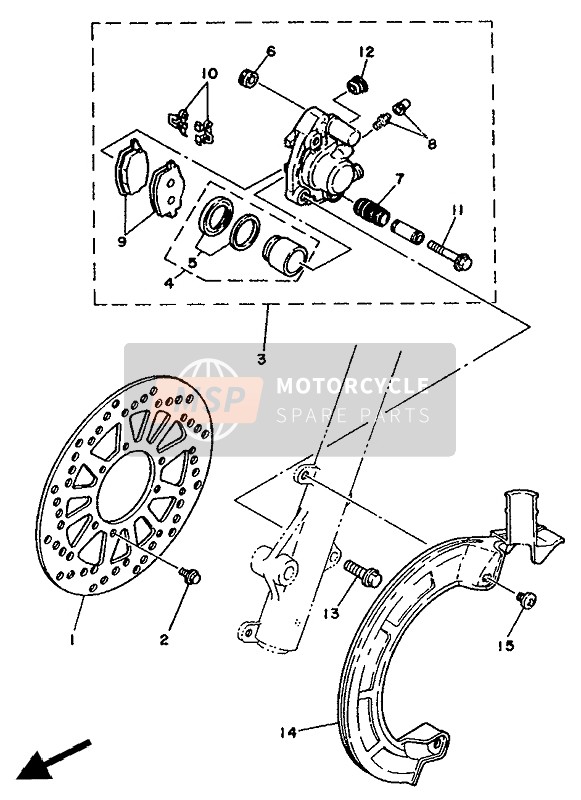 Yamaha XT350 1986 Front Brake Caliper for a 1986 Yamaha XT350