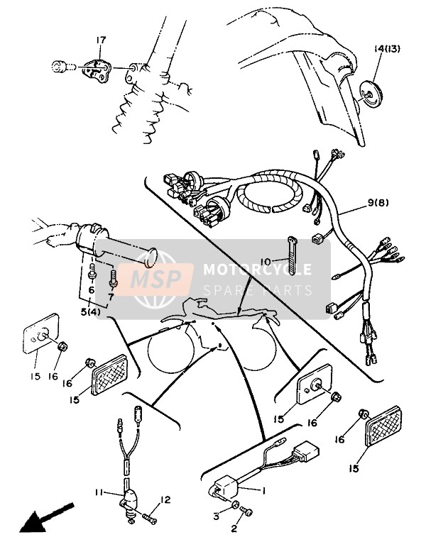 987070502000, Screw, Flat Head, Yamaha, 1