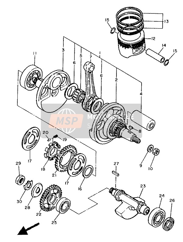 Yamaha XT600 1986 Crankshaft & Piston for a 1986 Yamaha XT600