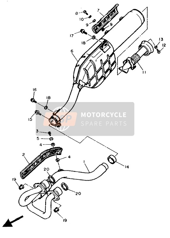 Yamaha XT600 1986 Exhaust for a 1986 Yamaha XT600