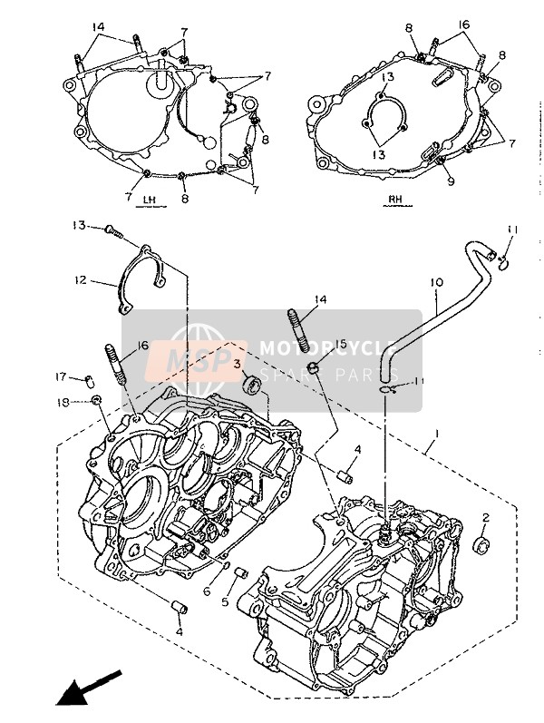 Yamaha XT600 1986 Crankcase for a 1986 Yamaha XT600