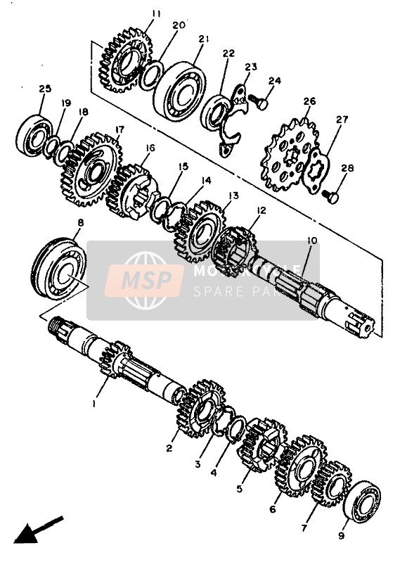 Yamaha XT600 1986 Transmission for a 1986 Yamaha XT600