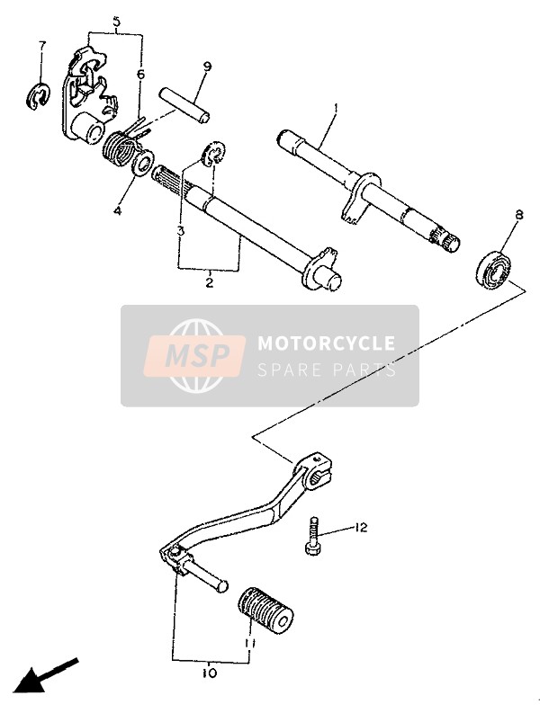 Yamaha XT600 1986 Arbre de changement de vitesse pour un 1986 Yamaha XT600