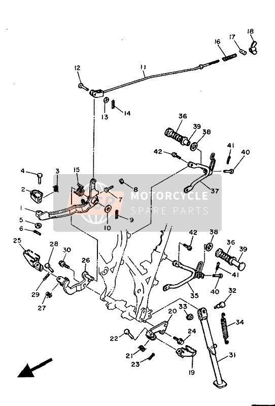 34L2741200R4, Konsole, Fussraste 1, Yamaha, 1