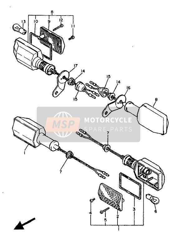 Yamaha XT600 1986 Luz intermitente para un 1986 Yamaha XT600