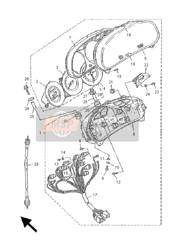 4KM835404000, Tachometer Assy, Yamaha, 0