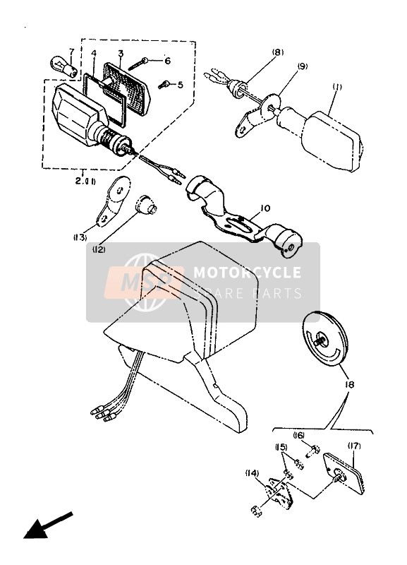 37A833302100, Clignotant Ar 1 Cplt, Yamaha, 0