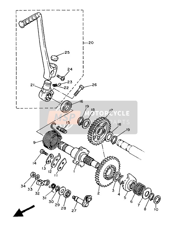 Yamaha XT600Z TENERE 1986 Starter voor een 1986 Yamaha XT600Z TENERE