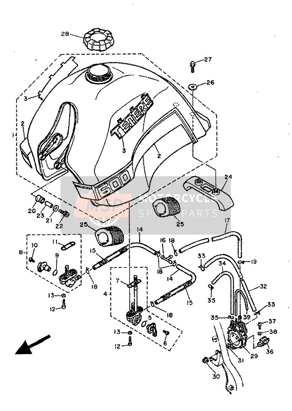 3LD245100000, Fuel Cock Assy 1, Yamaha, 0