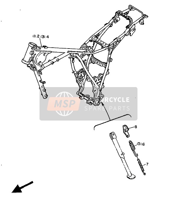 Yamaha XT600Z TENERE 1986 CHASSIS 1 (FÜR AT) für ein 1986 Yamaha XT600Z TENERE