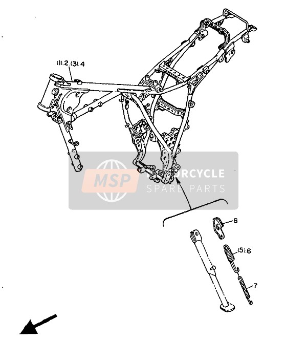 Yamaha XT600Z TENERE 1986 Chassis 1 (For DK) for a 1986 Yamaha XT600Z TENERE