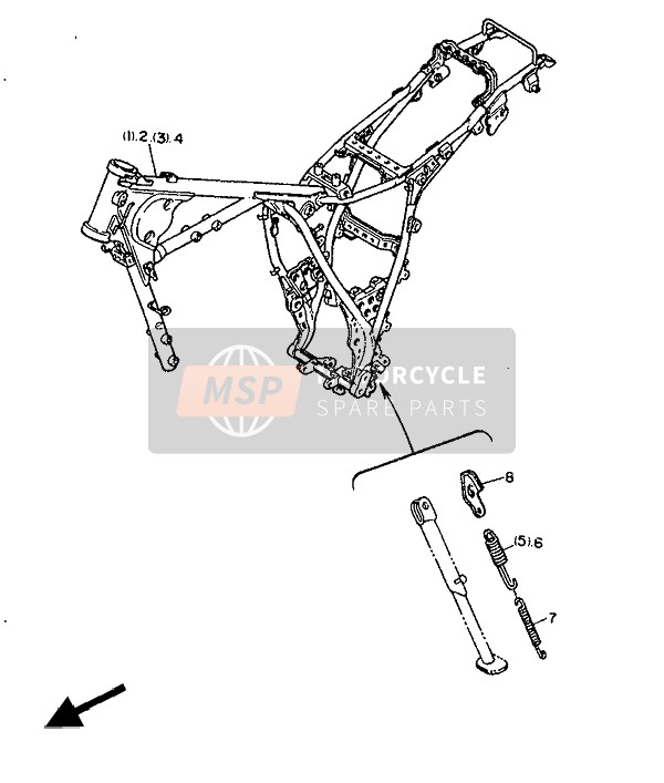 Yamaha XT600Z TENERE 1986 Chassis (Frame) (For UK) for a 1986 Yamaha XT600Z TENERE