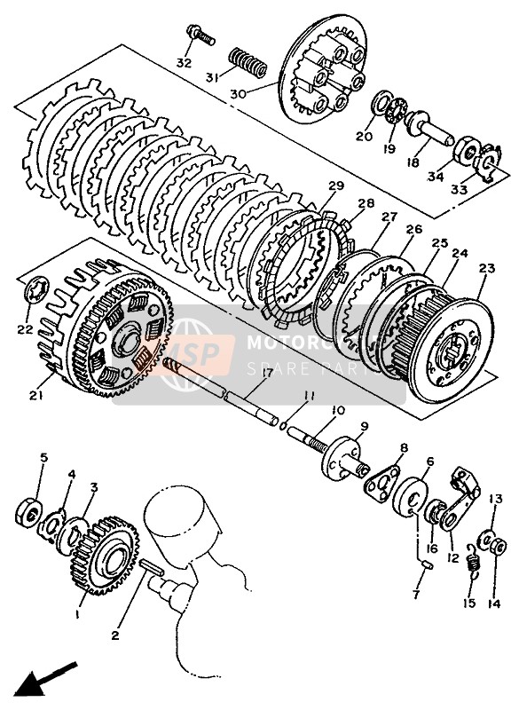 905012339100, Veer (583 Clutch), Yamaha, 3