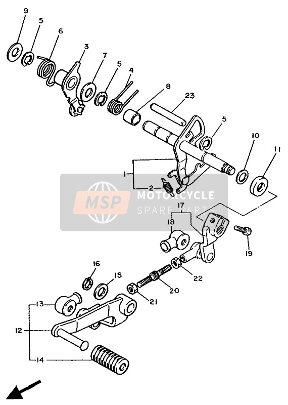 42X181150000, Astina Pedale Cambio    XV1100, Yamaha, 2