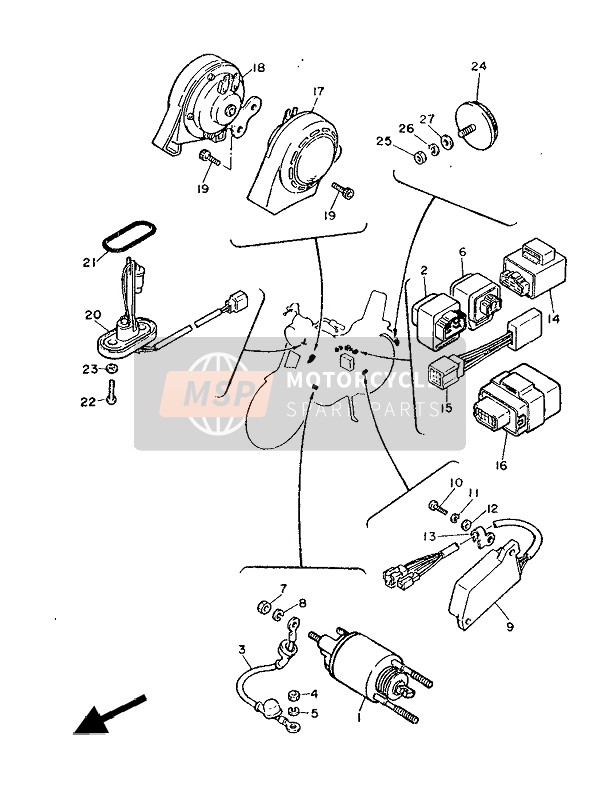 4NK833710000, Clacson                XVZ13AH, Yamaha, 2