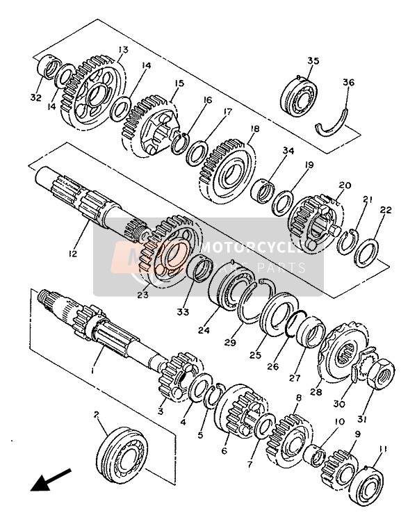 Yamaha FJ1200 1987 Transmission for a 1987 Yamaha FJ1200