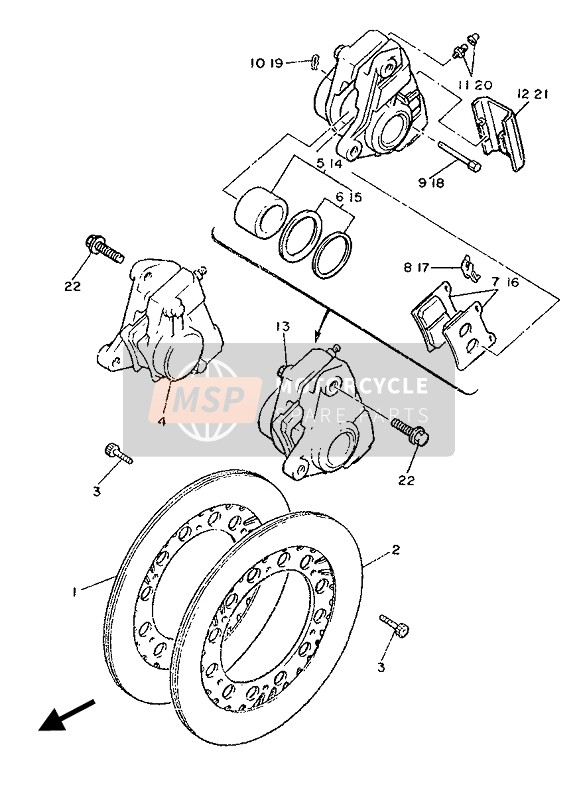 Yamaha FJ1200 1987 BREMSSATTEL VORNE für ein 1987 Yamaha FJ1200