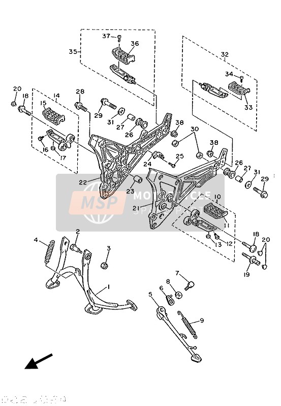 22N274130000, Cover, Footrest, Yamaha, 2