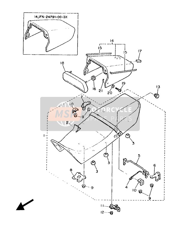 Yamaha FZ750 1987 Siège pour un 1987 Yamaha FZ750