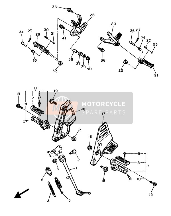 Yamaha FZ750 1987 Standaard & Voetsteun voor een 1987 Yamaha FZ750