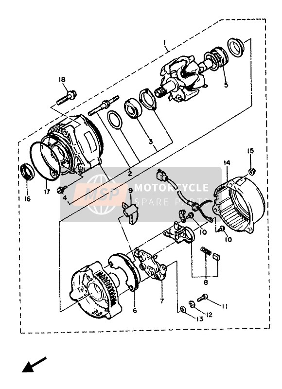 Yamaha FZ750 1987 Générateur pour un 1987 Yamaha FZ750