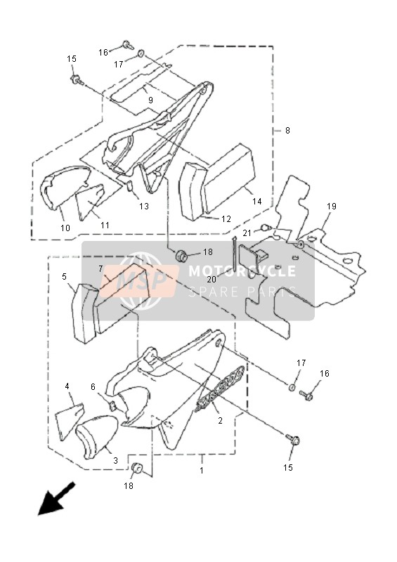 Yamaha XJR1300 2001 Side Cover for a 2001 Yamaha XJR1300