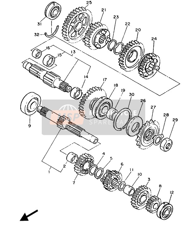 2GH174600000, Pignon Sortie De B.V, Yamaha, 2