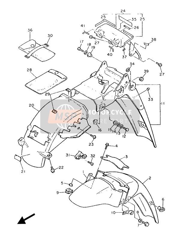 Yamaha FZR1000 1987 Aile pour un 1987 Yamaha FZR1000