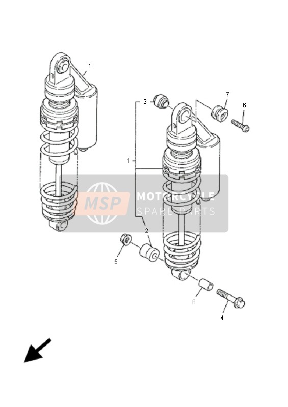 Yamaha XJR1300 2001 Rear Suspension for a 2001 Yamaha XJR1300