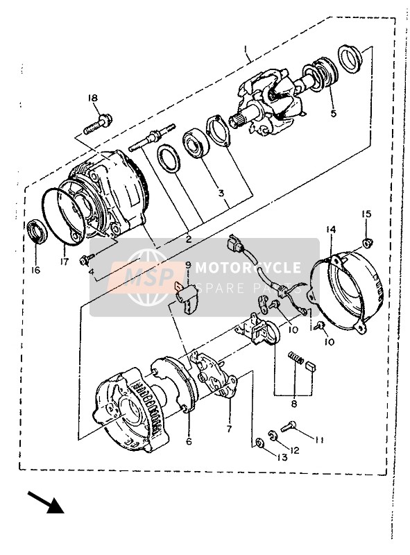 Yamaha FZR1000 1987 Generator for a 1987 Yamaha FZR1000