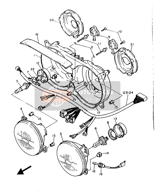 Yamaha FZR1000 1987 Alternatief (Koplamp) voor een 1987 Yamaha FZR1000