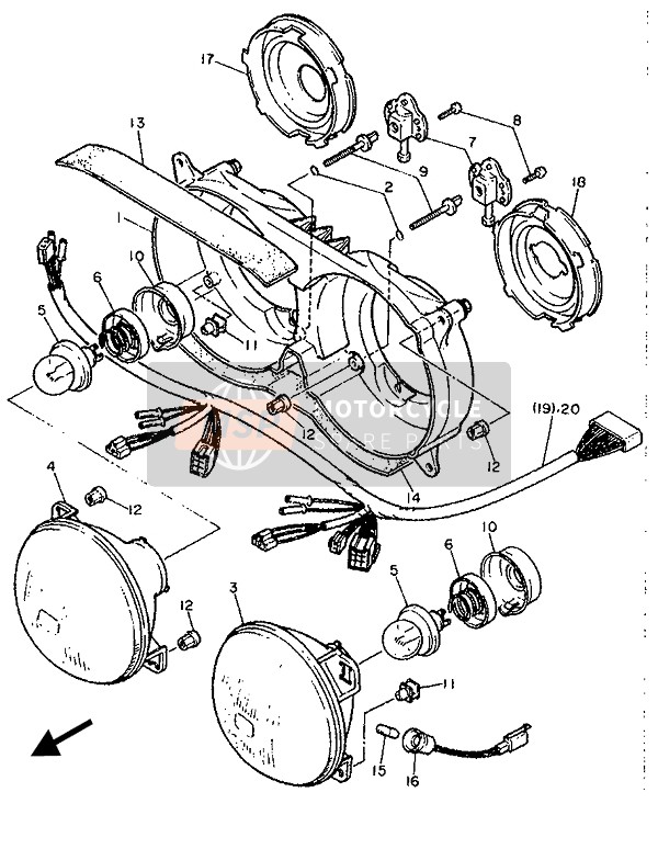 Yamaha FZR1000 1987 Alternate (Headlight) 3 for a 1987 Yamaha FZR1000