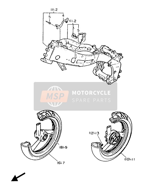 Yamaha FZR1000 1987 Alterno (Chasis) 2 para un 1987 Yamaha FZR1000