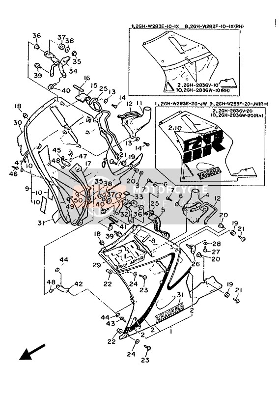 Yamaha FZR1000 1987 Capotage 2 pour un 1987 Yamaha FZR1000