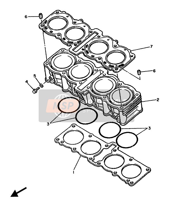 Yamaha FZX750 1987 Cylinder for a 1987 Yamaha FZX750