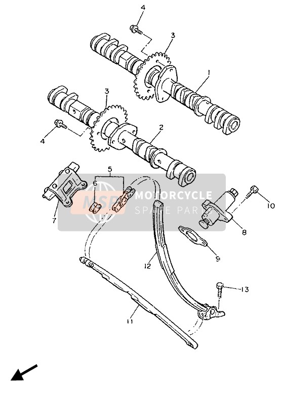 Yamaha FZX750 1987 Camshaft & Chain for a 1987 Yamaha FZX750