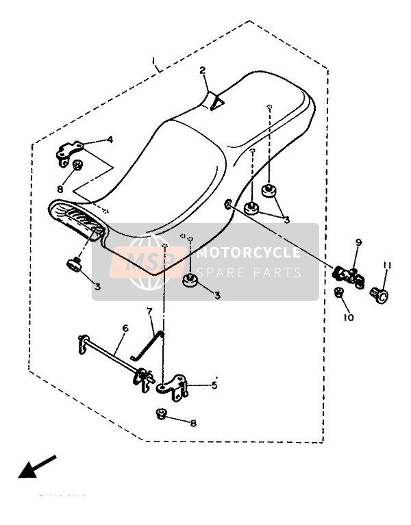 1UF247300000, Double Seat Assy, Yamaha, 0