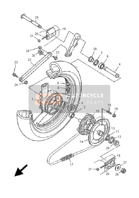 Yamaha XJR1300 2001 Rear Wheel for a 2001 Yamaha XJR1300