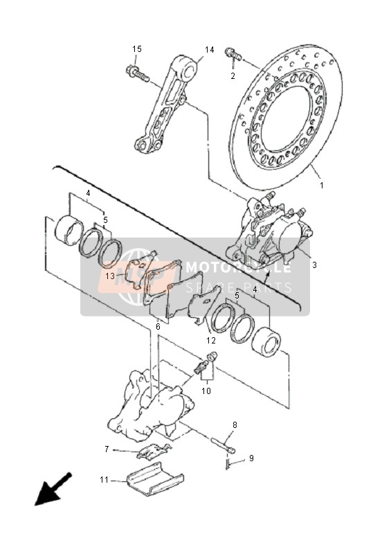 Yamaha XJR1300 2001 Rear Brake Caliper for a 2001 Yamaha XJR1300