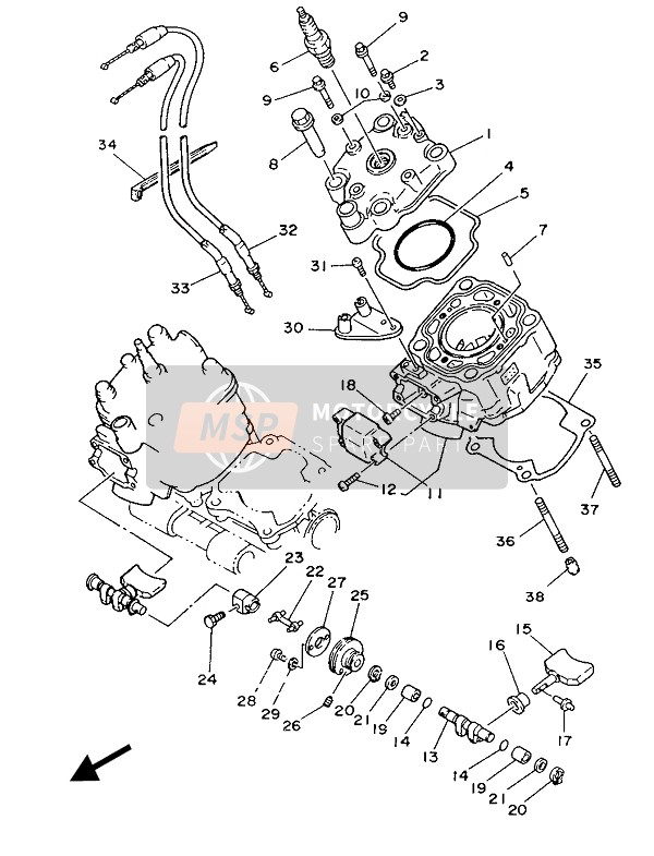 Yamaha TZ250T 1987 Cylinder Head for a 1987 Yamaha TZ250T