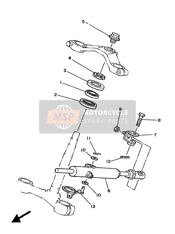 Yamaha TZ250T 1987 Steering for a 1987 Yamaha TZ250T