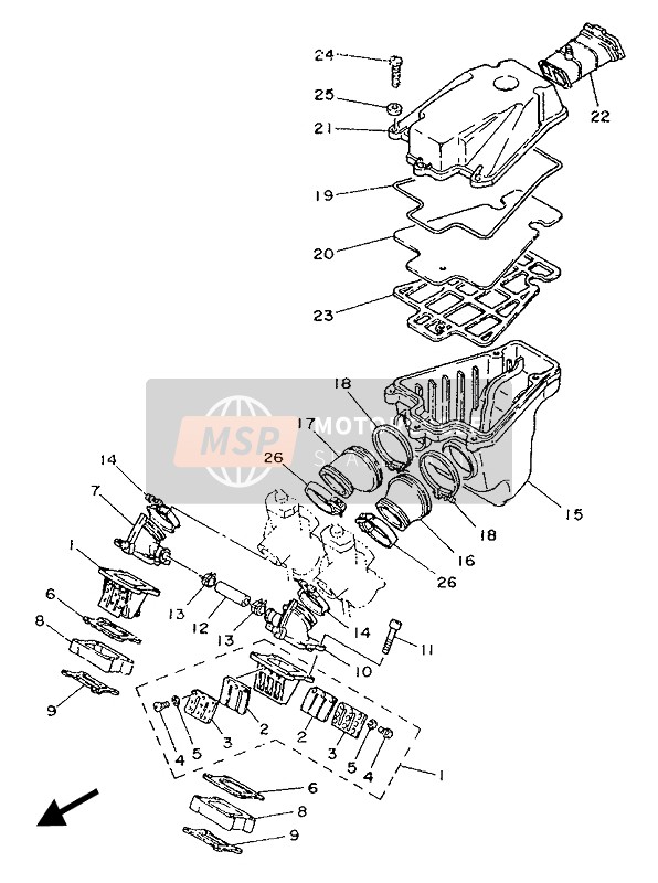 1KT135550200, Krummer, Einlass, Yamaha, 0