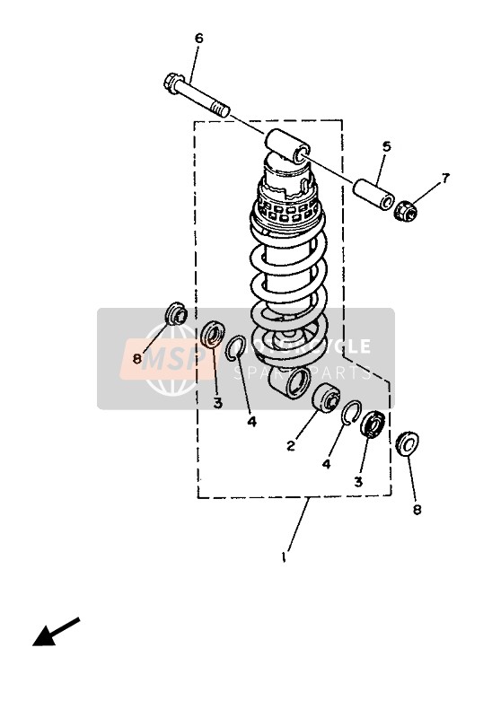 Yamaha TZR250 1987 Rear Suspension for a 1987 Yamaha TZR250