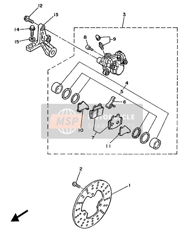 Yamaha TZR250 1987 Rear Brake Caliper for a 1987 Yamaha TZR250