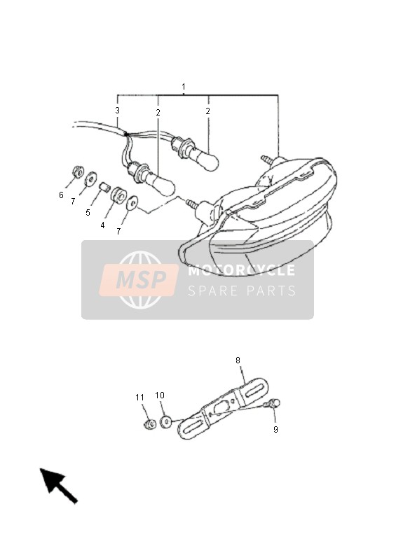 Yamaha XJR1300 2001 Luz De La Cola para un 2001 Yamaha XJR1300