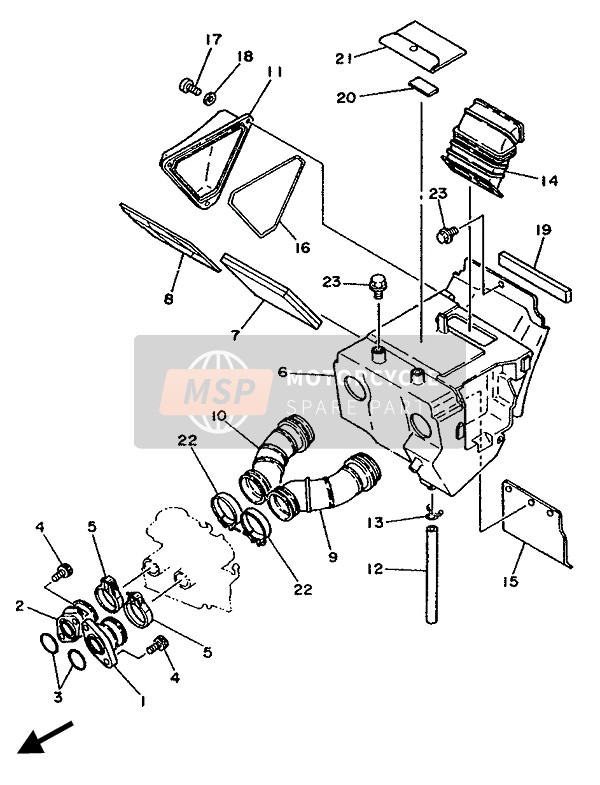 Yamaha XT350 1987 Inlaat voor een 1987 Yamaha XT350